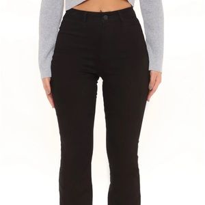 RUMOR HAS IT BLACK FLAR TIE PANTS